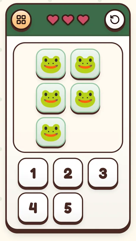 Three phones showing NoMiLudo: counting bears, the list of games, and a memory game